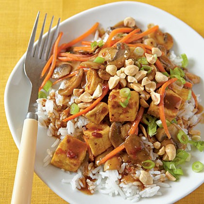 Szechuan-style tofu with peanuts