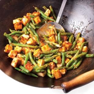 Szechuan tofu & green bean stir-fry