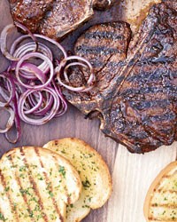 T-bone steaks with Texas toast