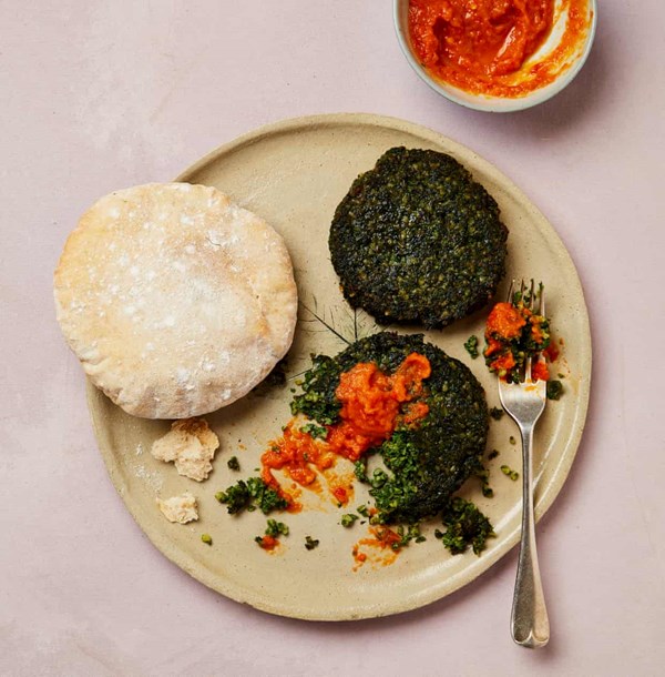 Tabbouleh fritters with quick chilli sauce