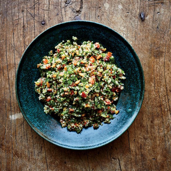 Tabbouleh with pine nuts and almonds