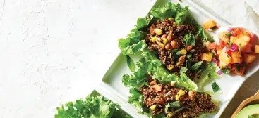 Taco lettuce wraps with melon salsa 