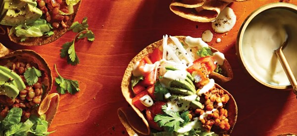 Taco salad bowls [lime crema]