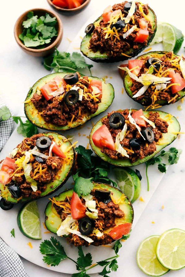 Taco-stuffed avocados