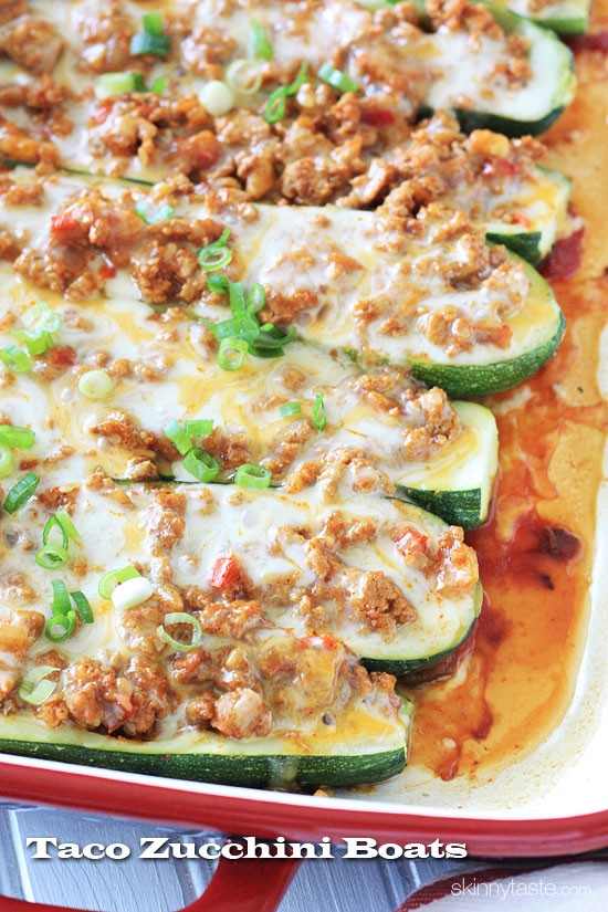 Taco stuffed zucchini boats