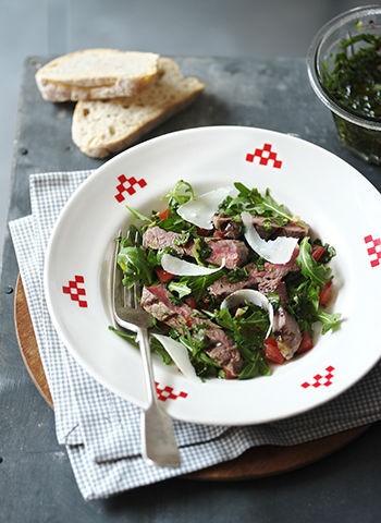 Tagliata with chimichurri sauce