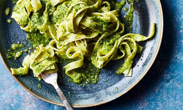 Tagliatelle, watercress & hazelnuts