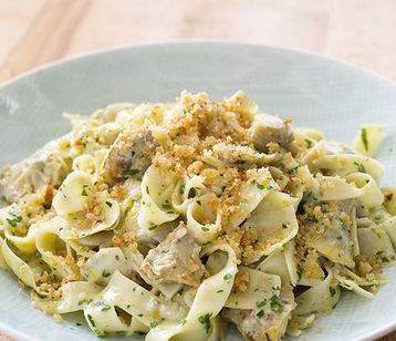 Tagliatelle with artichokes and olive oil