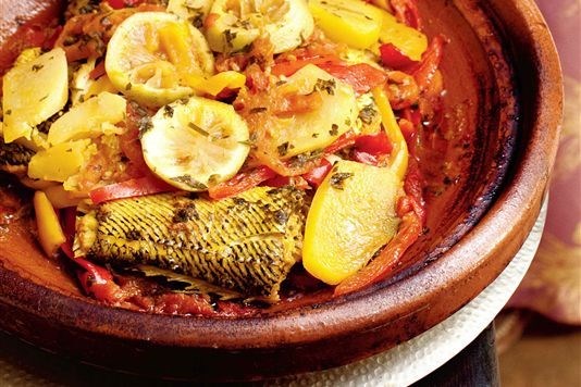 Tagra of fresh sardines with pepper oil charmoula