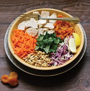 Tahini & apricot chopped salad