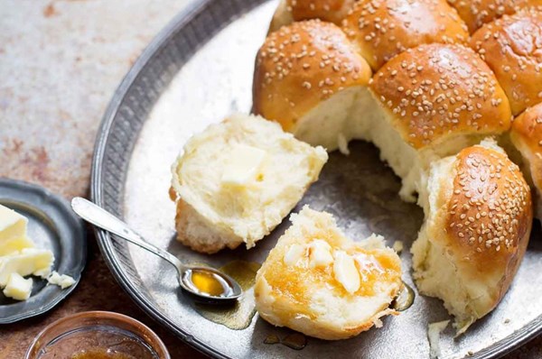 Tahini brioche rolls
