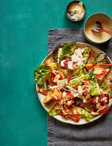 Tahini chicken Caesar salad