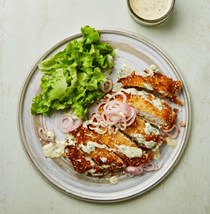 Tahini chicken schnitzel