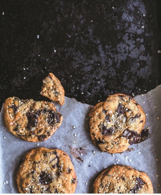 Tahini chocolate chip cookies [Kathy Gunst]