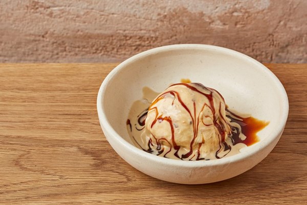 Tahini, date and tangerine ice cream