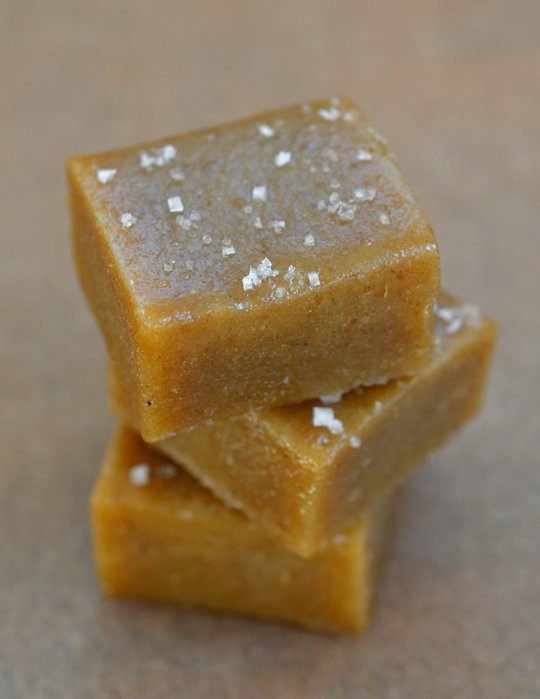 Tahini-date salted caramels