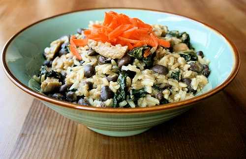 Tahini lemon rice and beans