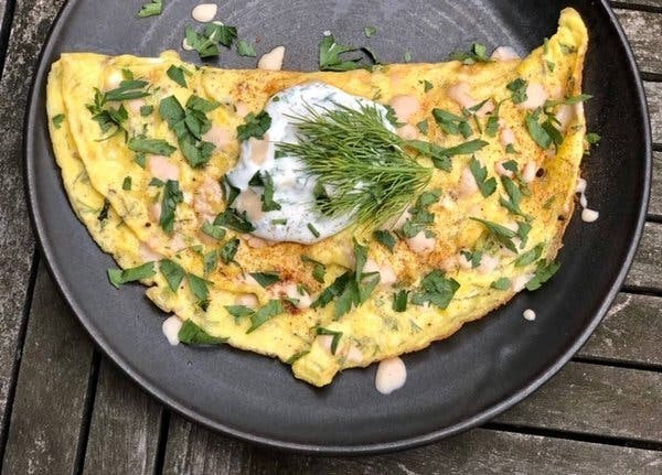 Tahini omelet