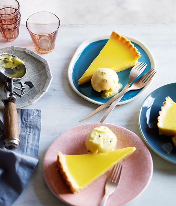 Tahitian lime pie with passionfruit sorbet