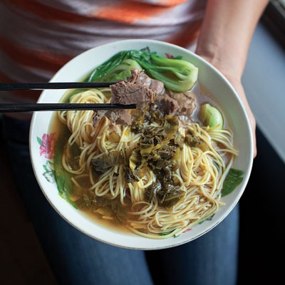 Taiwanese beef noodle soup (Hong shao niu rou mian)