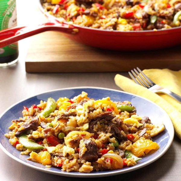 Takeout beef fried rice