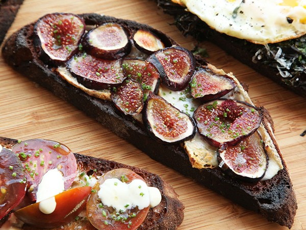 Taleggio cheese and mission fig tartine