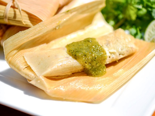 Tamales with green chili and pork
