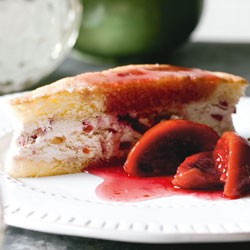 Tamarillo and Port ice-cream sandwiches with poached tamarillos
