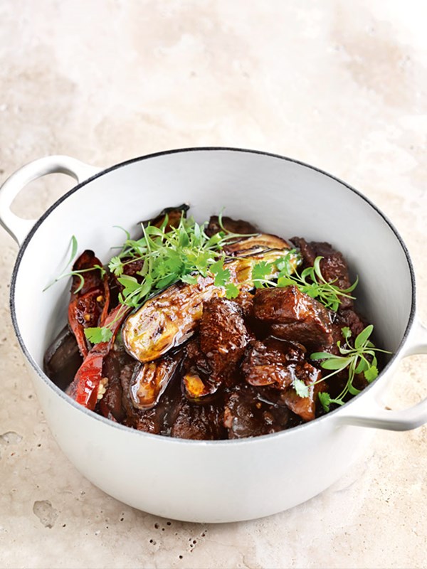 Tamarind and chilli braised brisket and eggplants