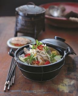 Tamarind and pineapple broth with silver perch (Canh chua cá)