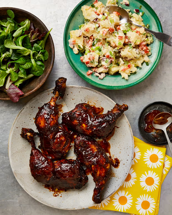 Tamarind chicken with potato salad