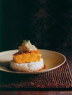 Tamarind fish curry with pineapple sambal
