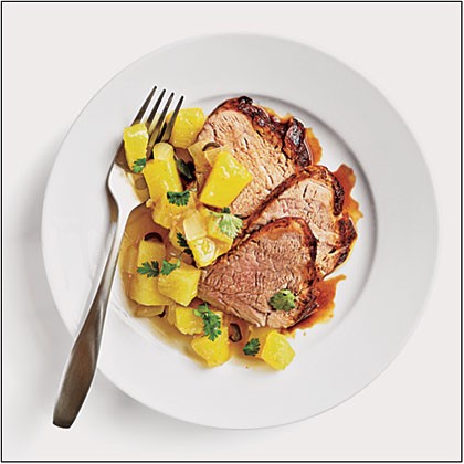 Tamarind pork with pineapple-ginger chutney