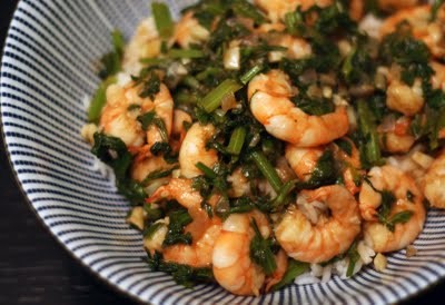 Tamarind shrimp with Chinese celery