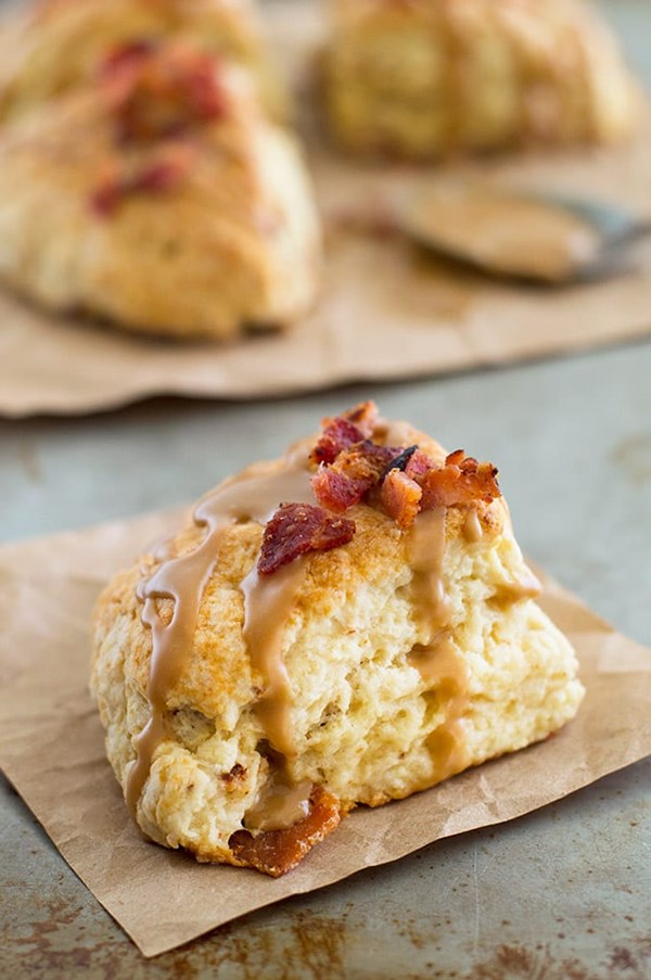 Tammy's bacon scones with maple glaze