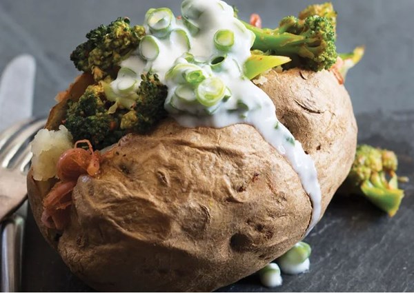 Tandoori broccoli stuffed potatoes