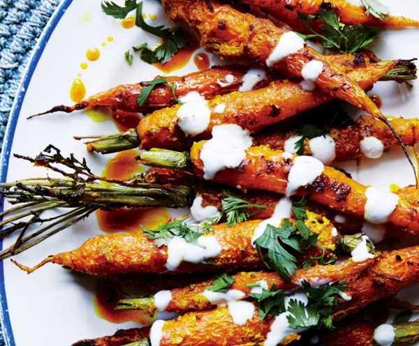 "Tandoori" carrots with vadouvan spice and yogurt