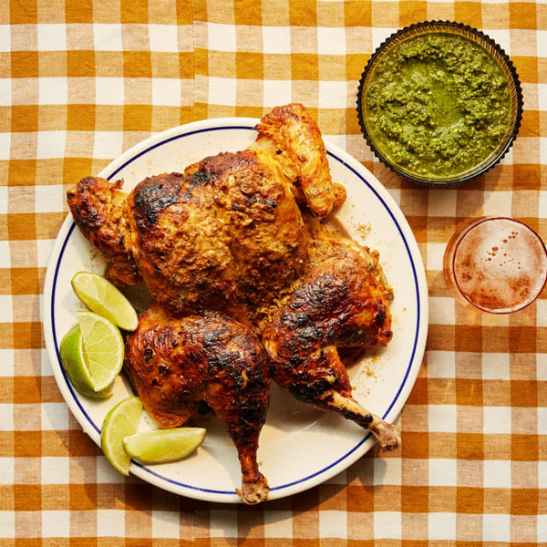 Tandoori chicken with coriander chutney