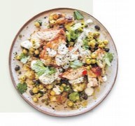 Tandoori chicken with gunpowder potatoes