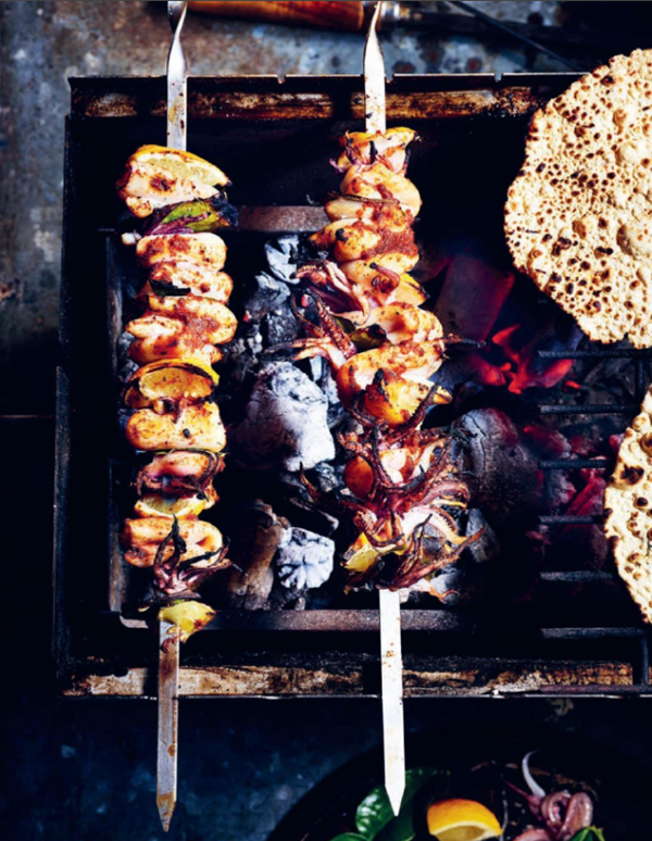 Tandoori grilled calamari with fresh mango chutney