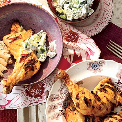 Tandoori grilled chicken with mint raita