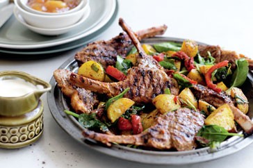 Tandoori lamb cutlets with Bombay potatoes