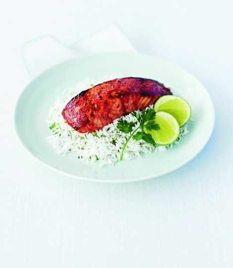 Tandoori salmon steaks
