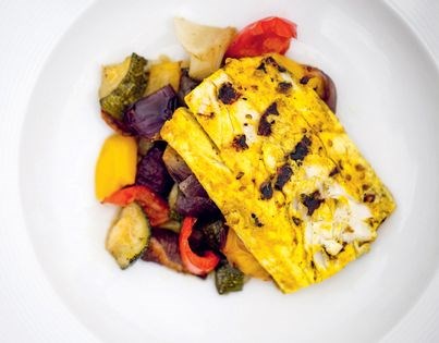 Tandoori sea bass/ratatouille