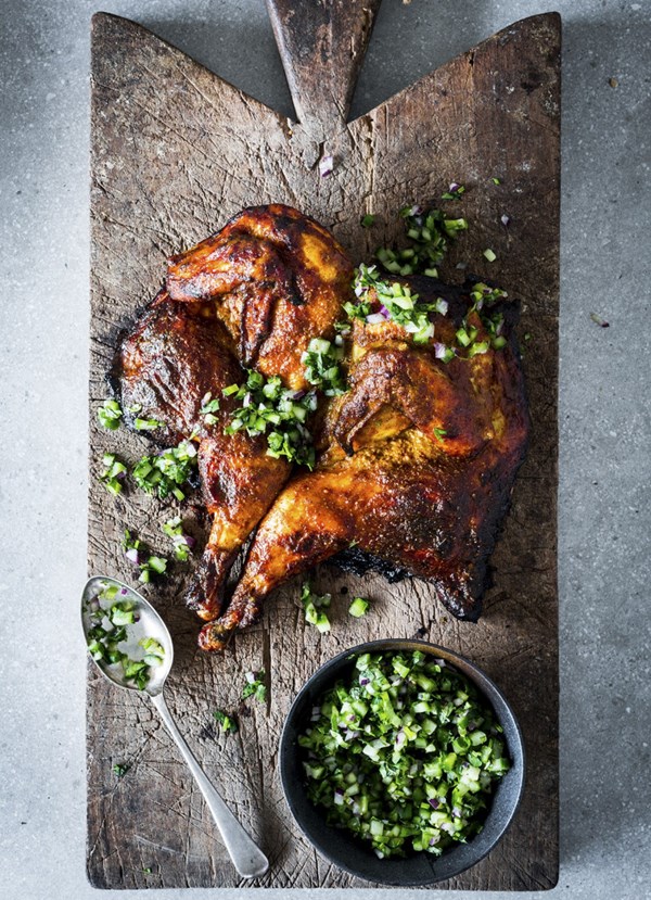 Tandoori style barbecue chicken