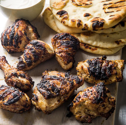 Tandoori-style chicken with grilled naan
