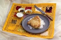 Tandoori-style swordfish with mint & yoghurt sauce