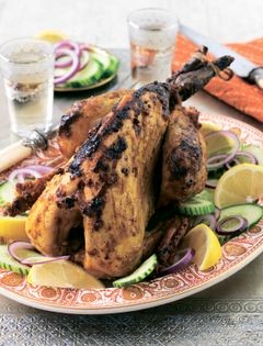 Tandoori-style whole guinea fowl