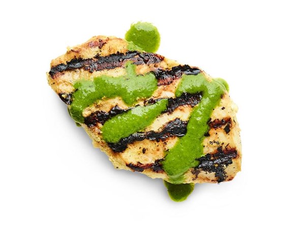 Tandoori-style with cilantro-mint sauce