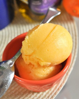 Tangerine and olive oil sorbet